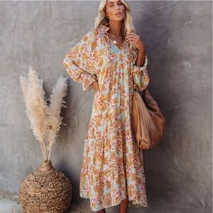 Vici Sutherland Floral Boho Maxi Dress